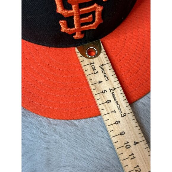 San Francisco Giants MLB Baseball Hat Cap Fitted 7 3/8 New Era Black Orange - Picture 2 of 7
